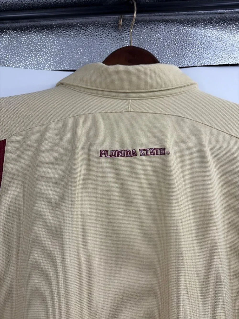 Nike Team Fit Dry FSU Florida State Seminoles Mens XXL Polo Shirt Cream Maroon